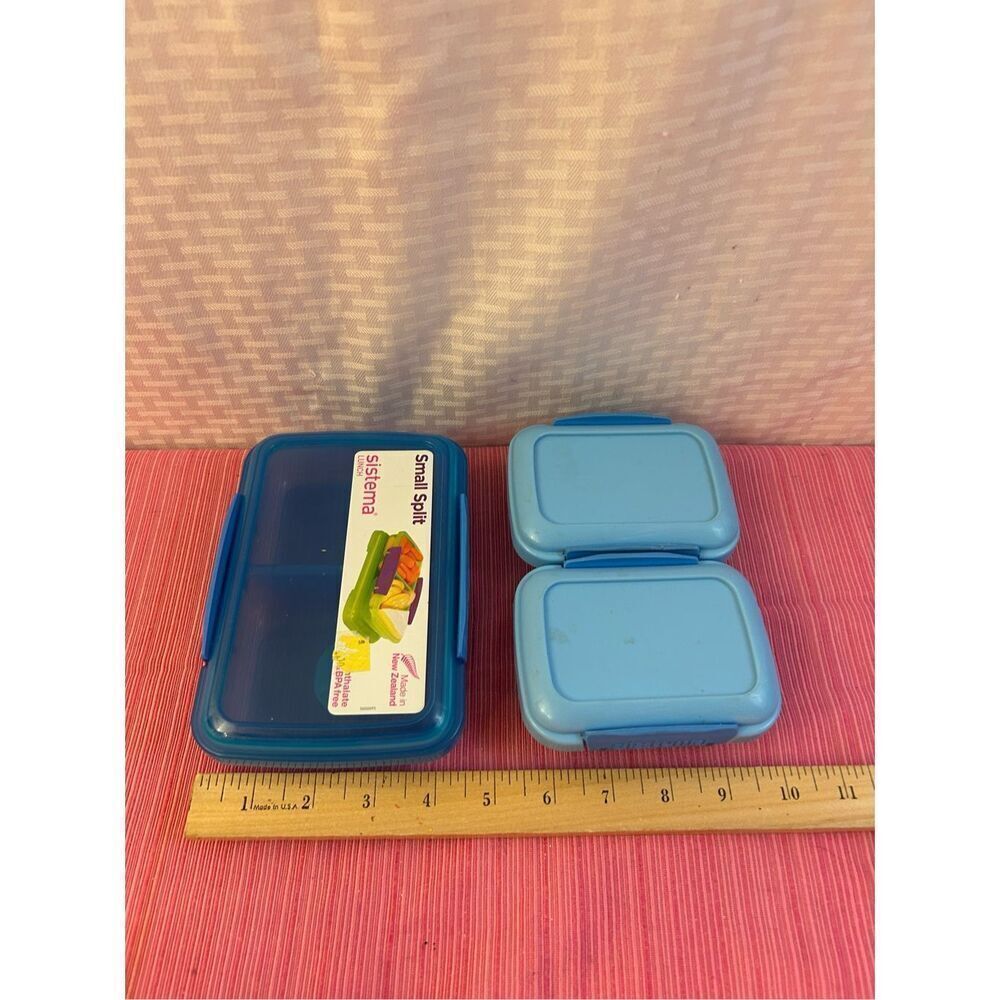 Sistema food containers 3 piece with lids blue‎